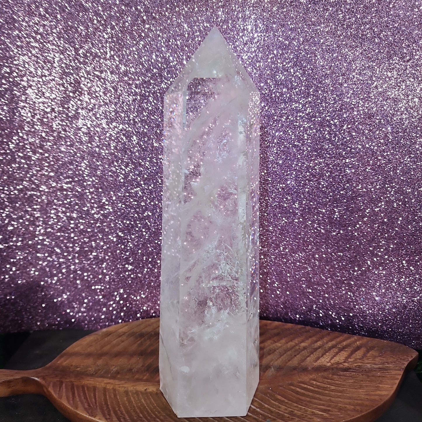 8.5in 2.97lbs - Clear Quartz Tower