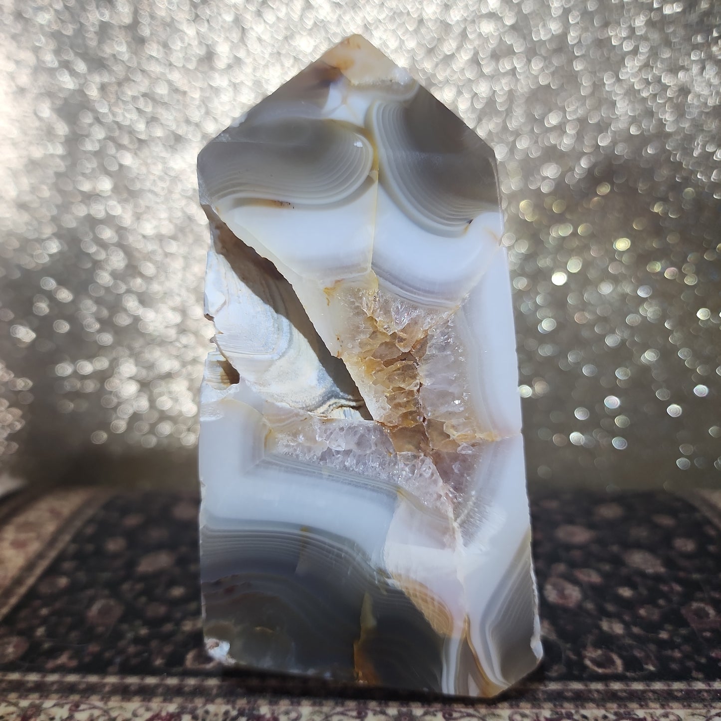 Amethyst Orca Agate Tower
