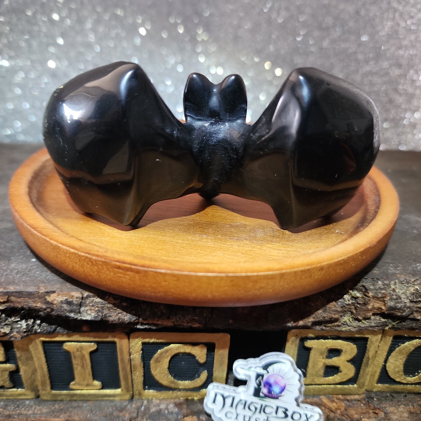 Obsidian Bat Carving