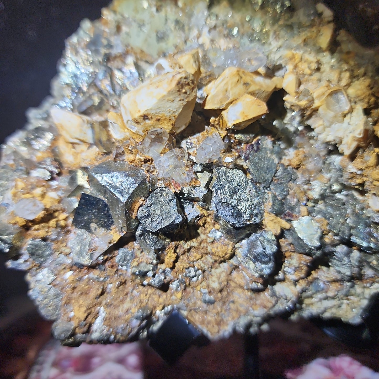 Pyrite Quartz Cluster Geode