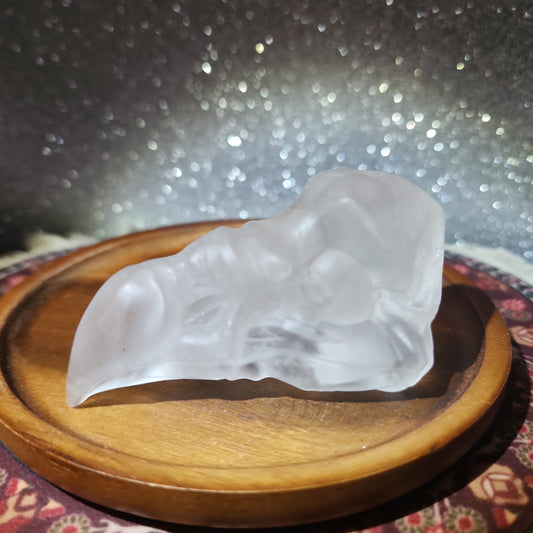 Clear Quartz Crow Skull