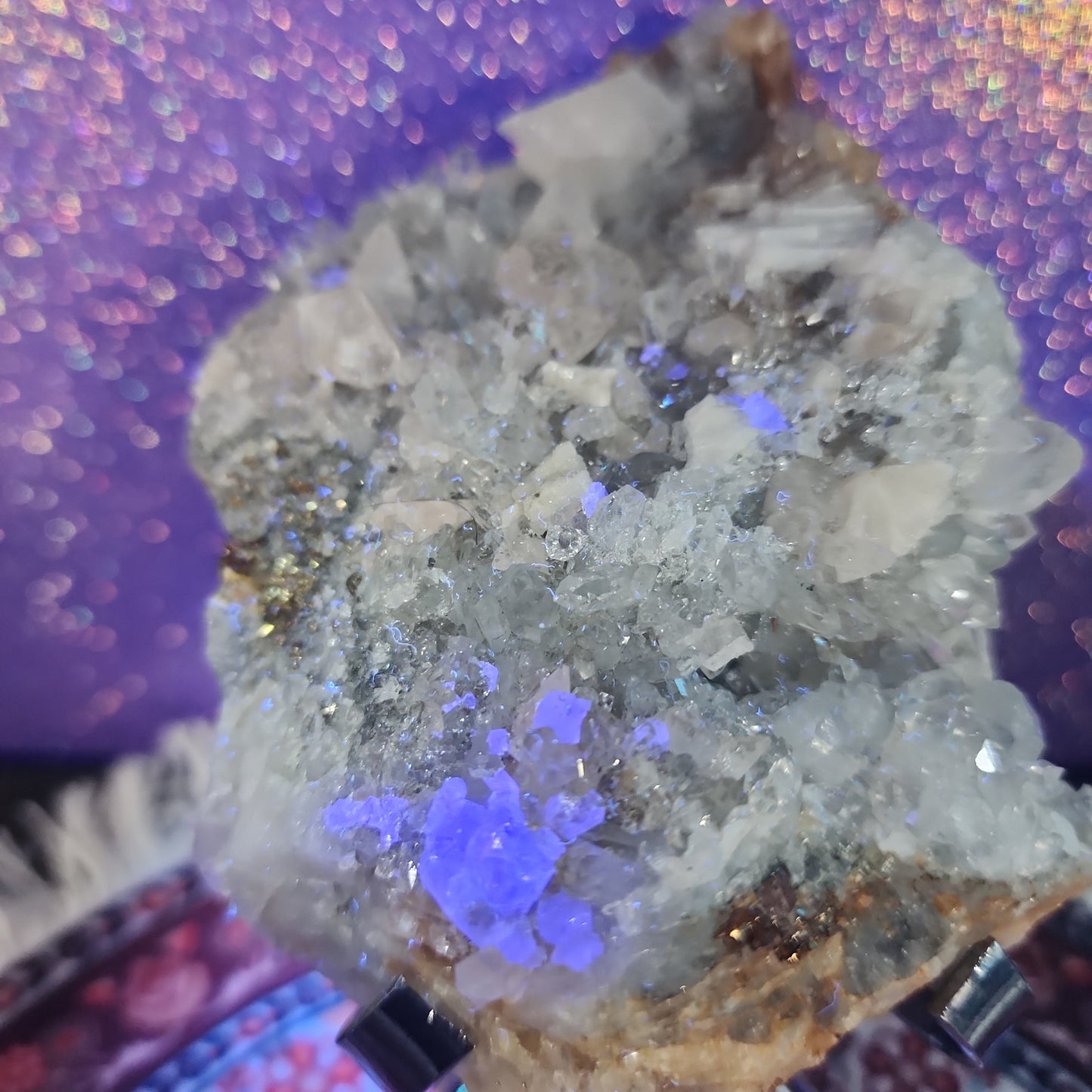 Pyrite Quartz Calcite Cluster with Fluorite