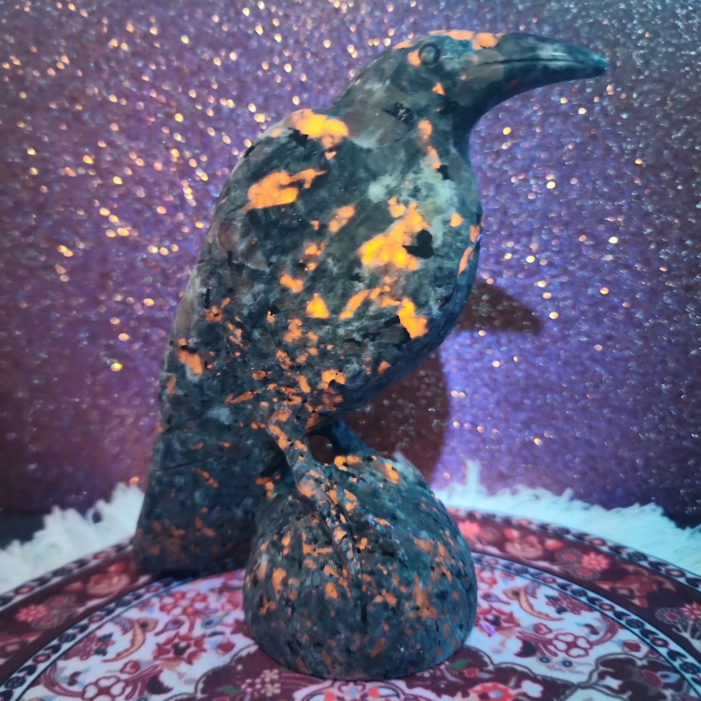 1.24lb Yooperlite Crow Carving