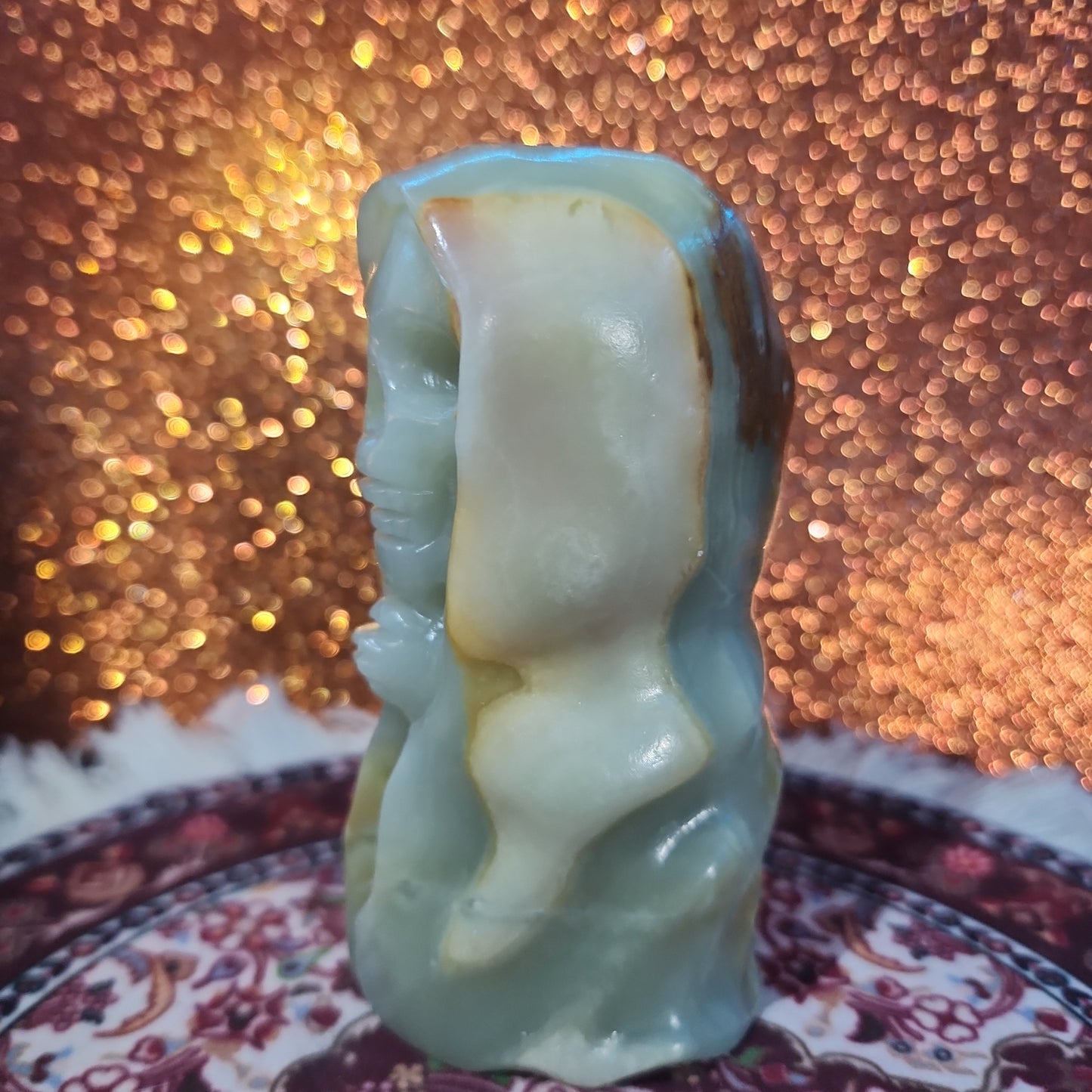 Green Onyx Grim Reaper Carving