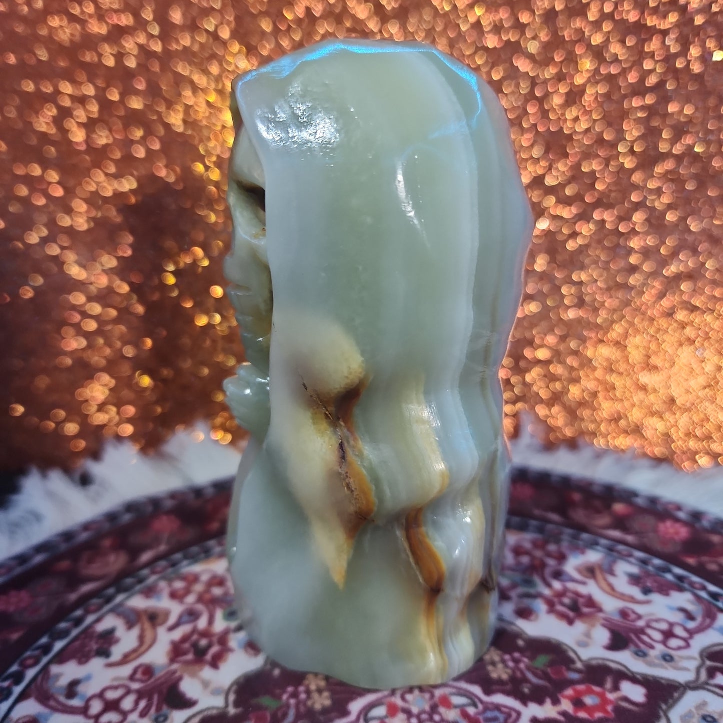 Green Onyx Grim Reaper Carving