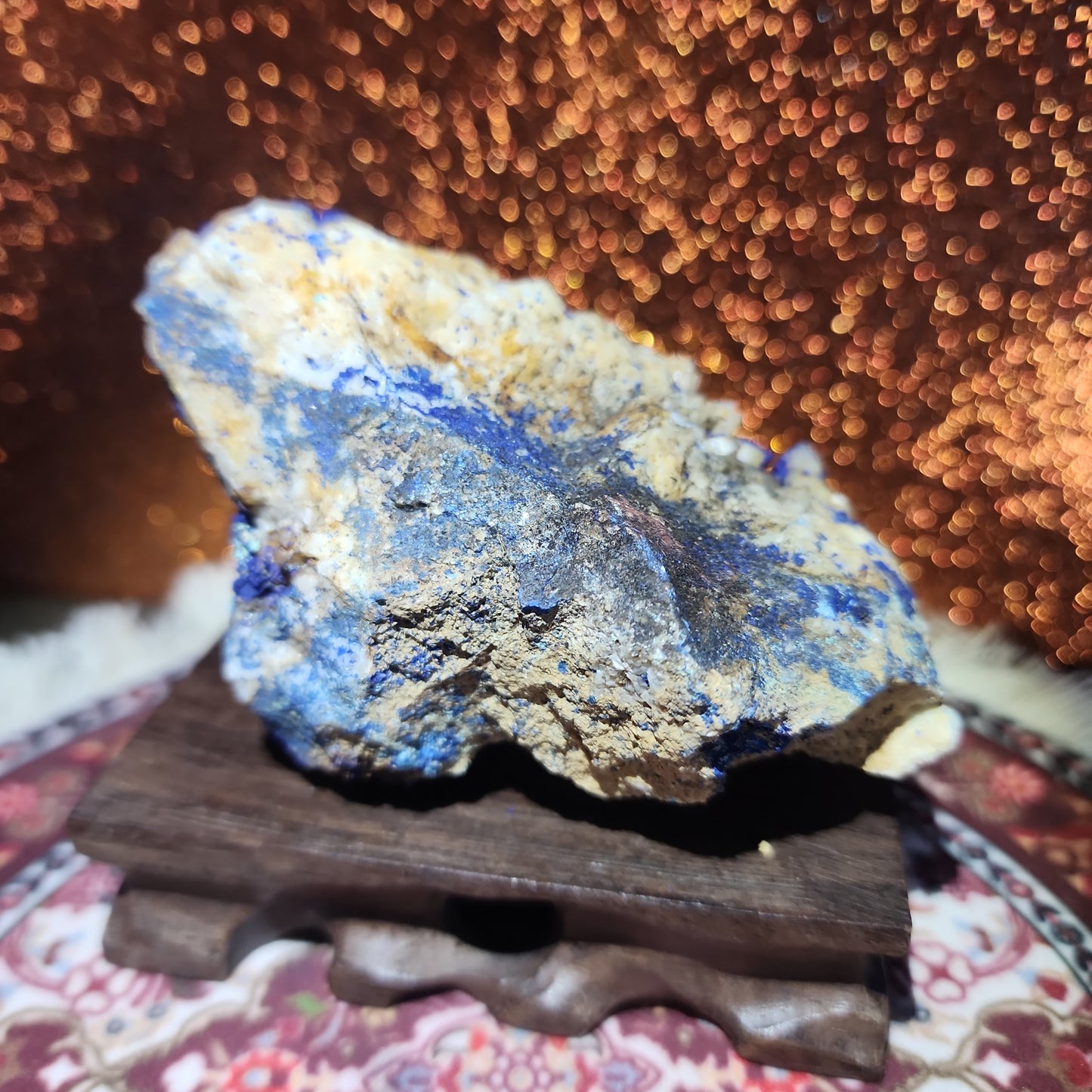 Raw Azurite with Calcite