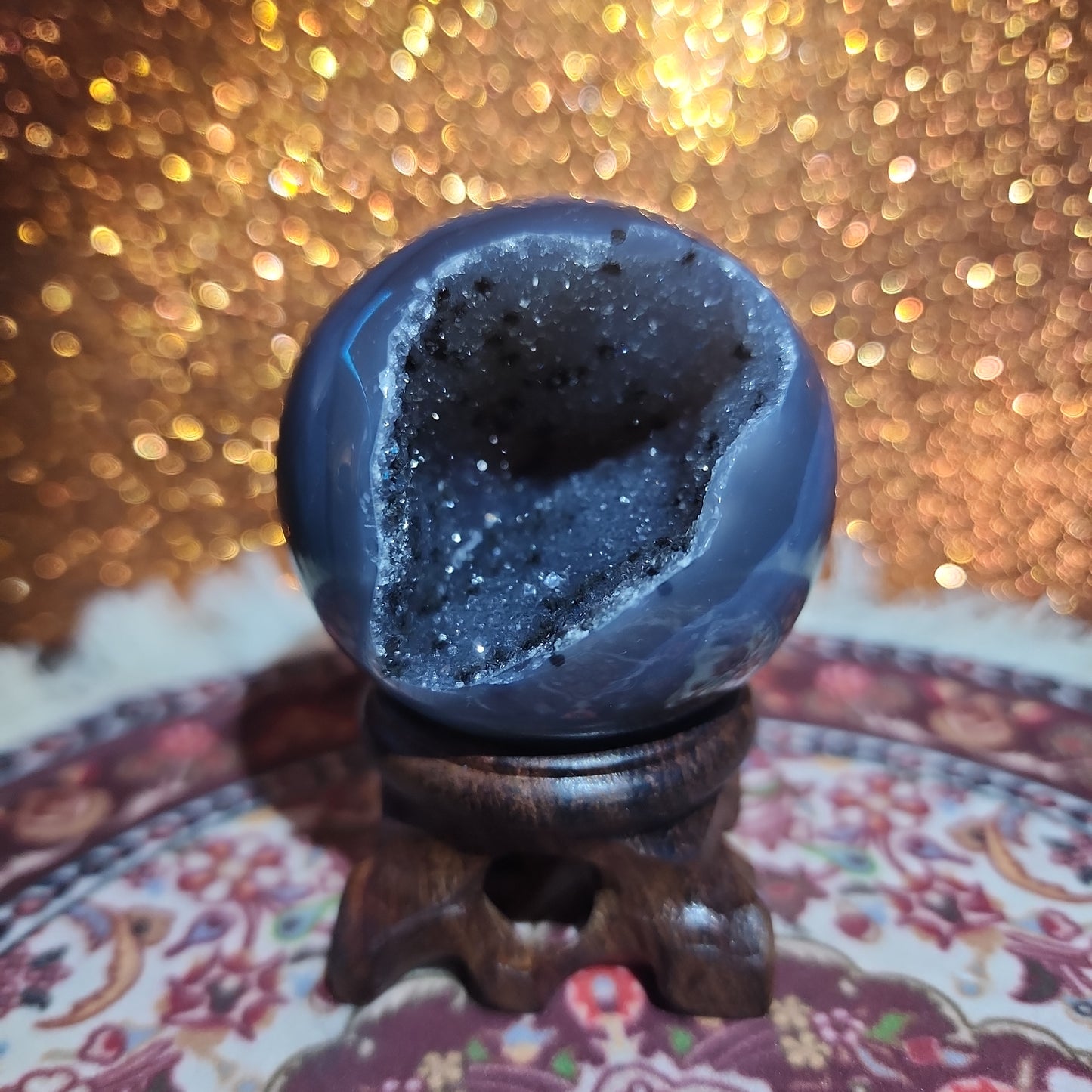 Druzy Blue Agate Sphere