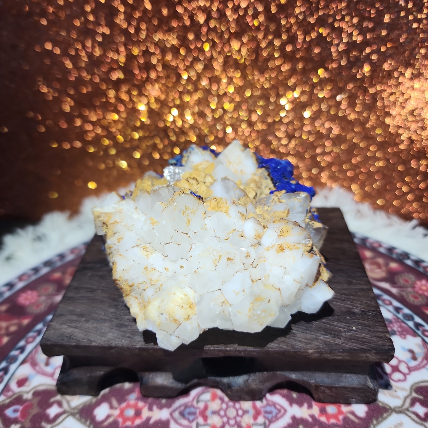 Raw Azurite with Calcite