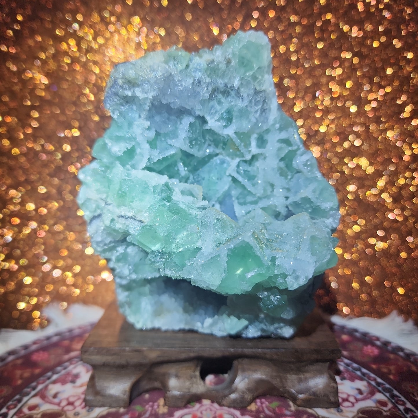 1.855lbs Sugar Druzy Xianghualing Fluorite