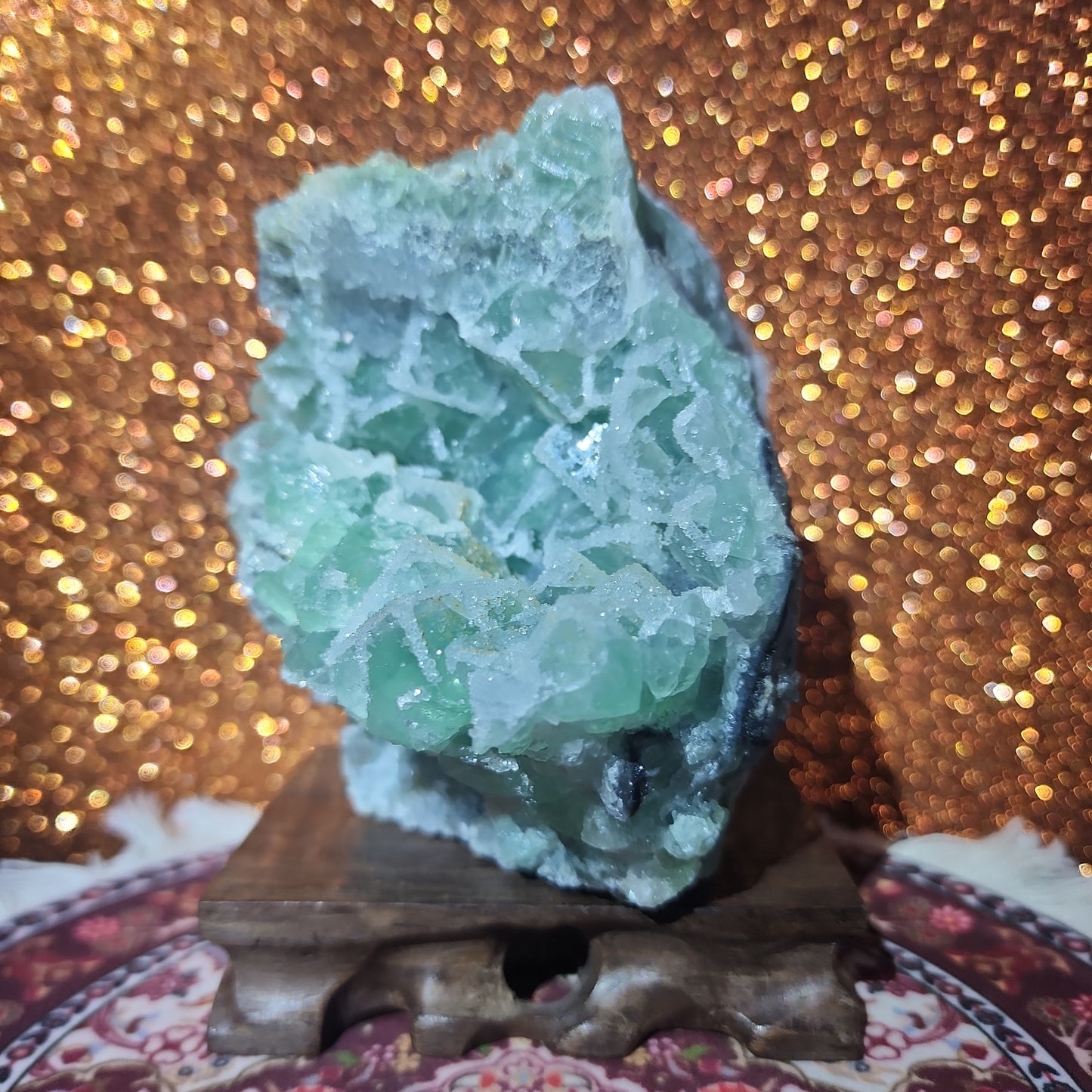 1.855lbs Sugar Druzy Xianghualing Fluorite