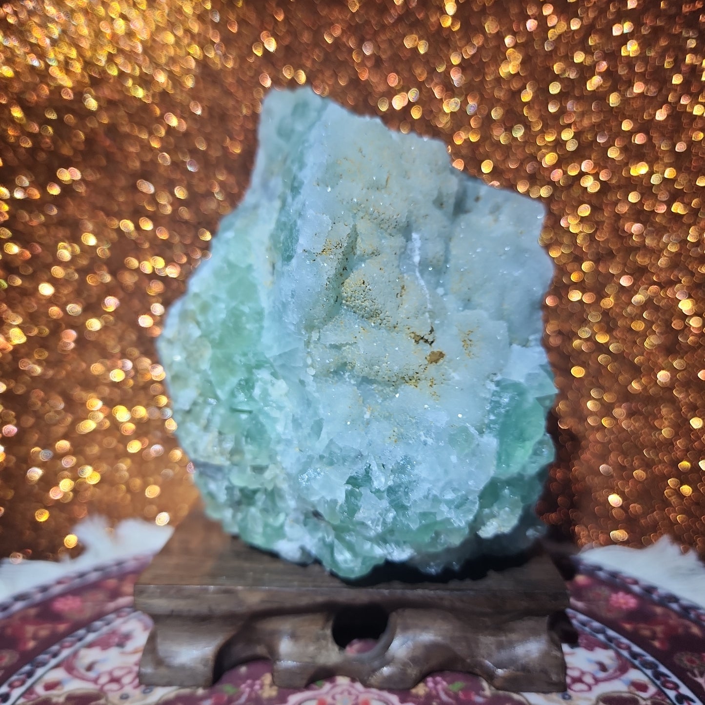 1.855lbs Sugar Druzy Xianghualing Fluorite