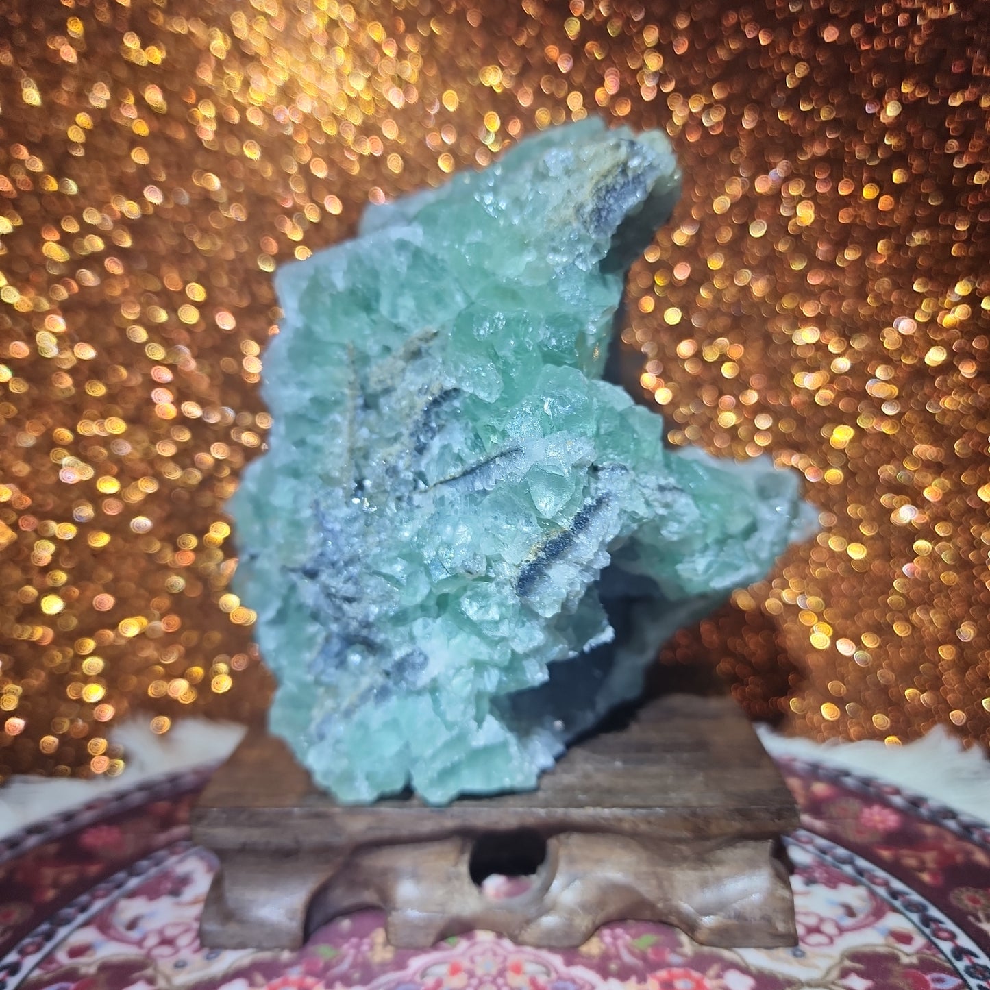 1.855lbs Sugar Druzy Xianghualing Fluorite