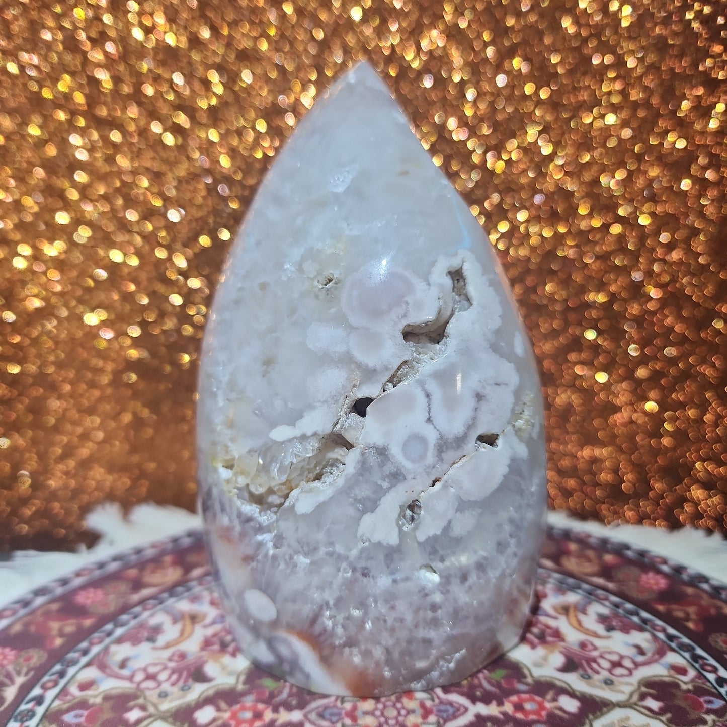 2.1lbs Flower Agate Freeform