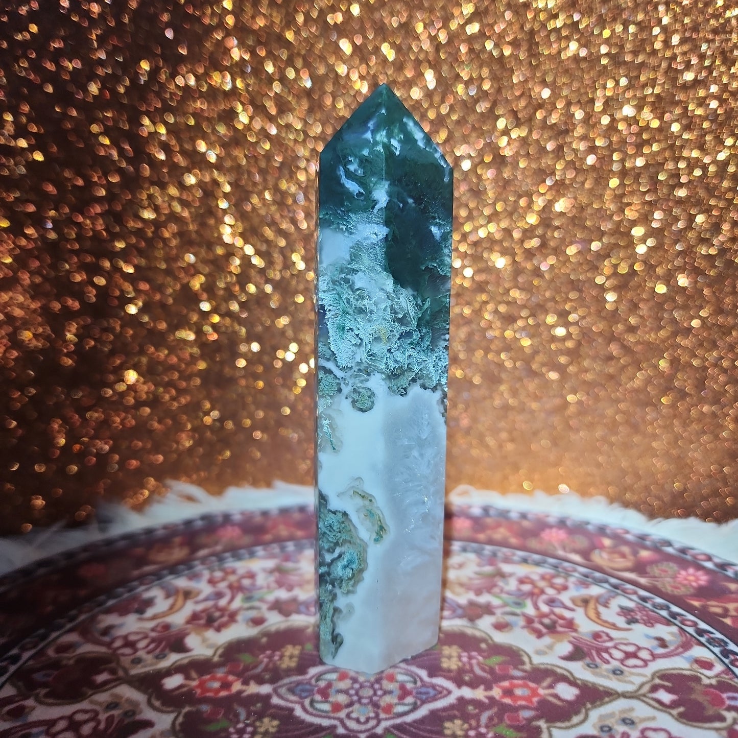 Leaning Tower of Moss Agate