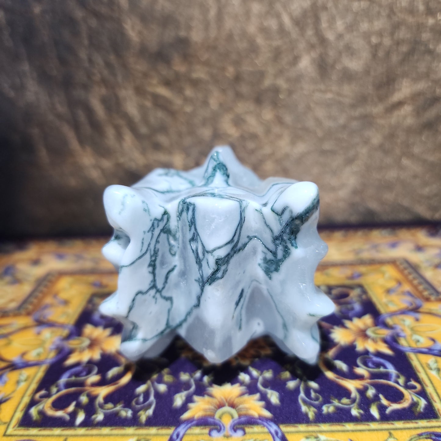 Druzy Moss Agate Dragon Head