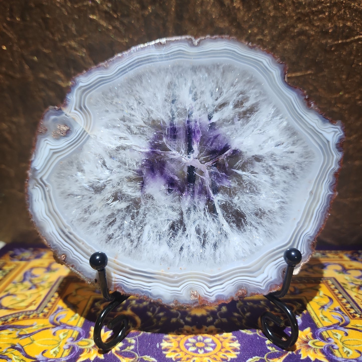 Amethyst Agate Slab with Stand