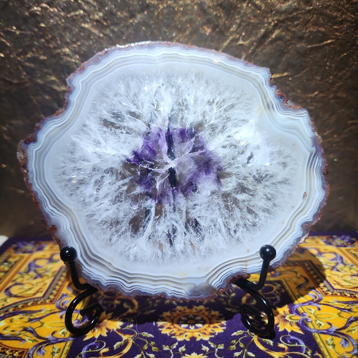 Amethyst Agate Slab with Stand