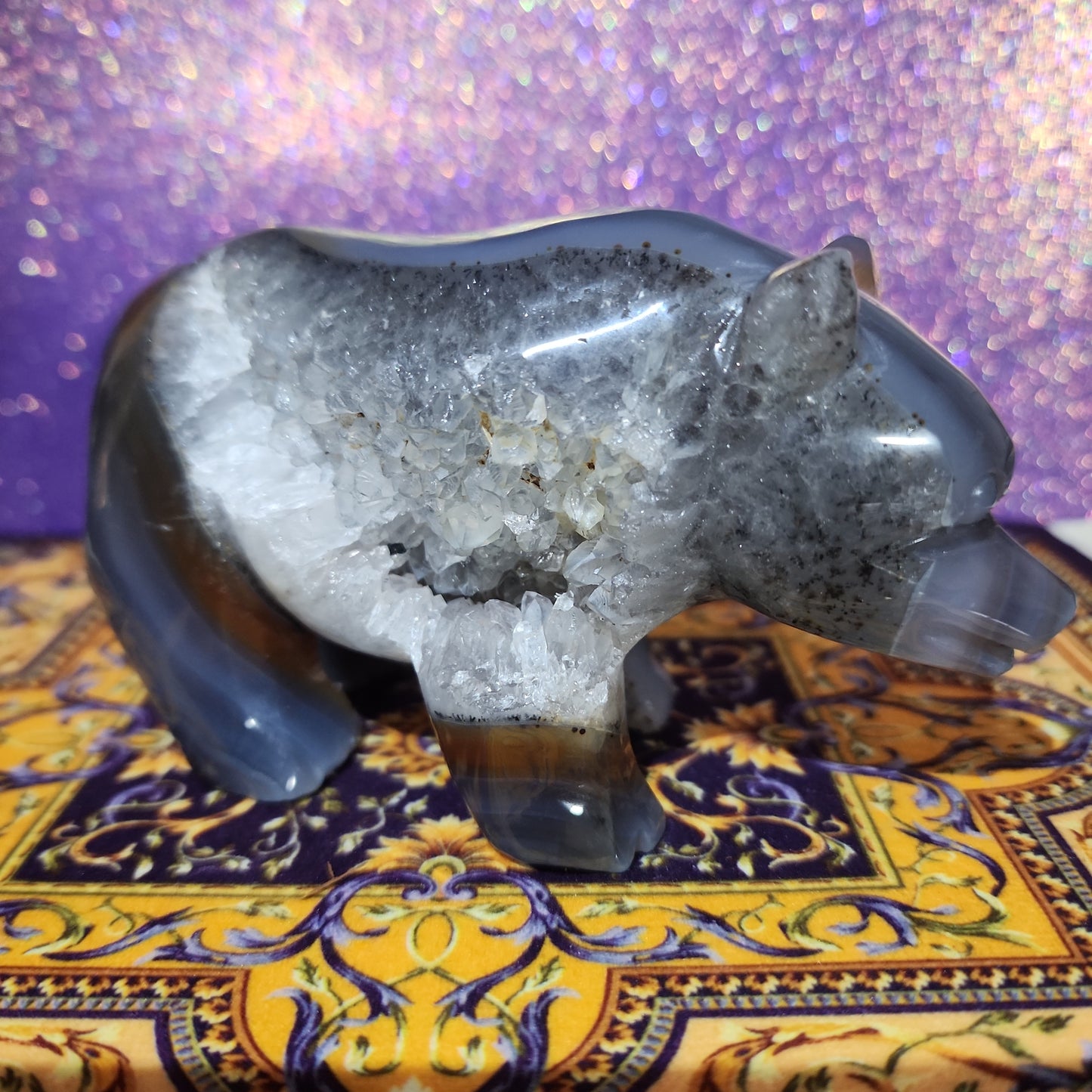 Druzy Agate Bear
