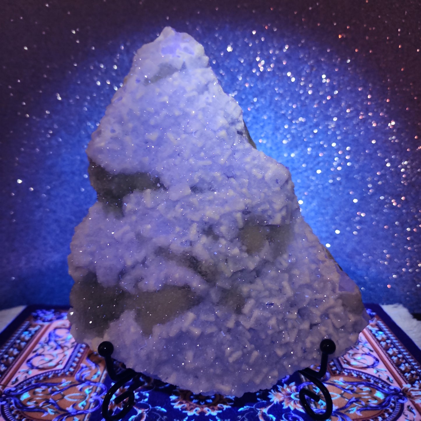 Sugar Druzy Xianghualing Fluorite Christmas Tree with stand