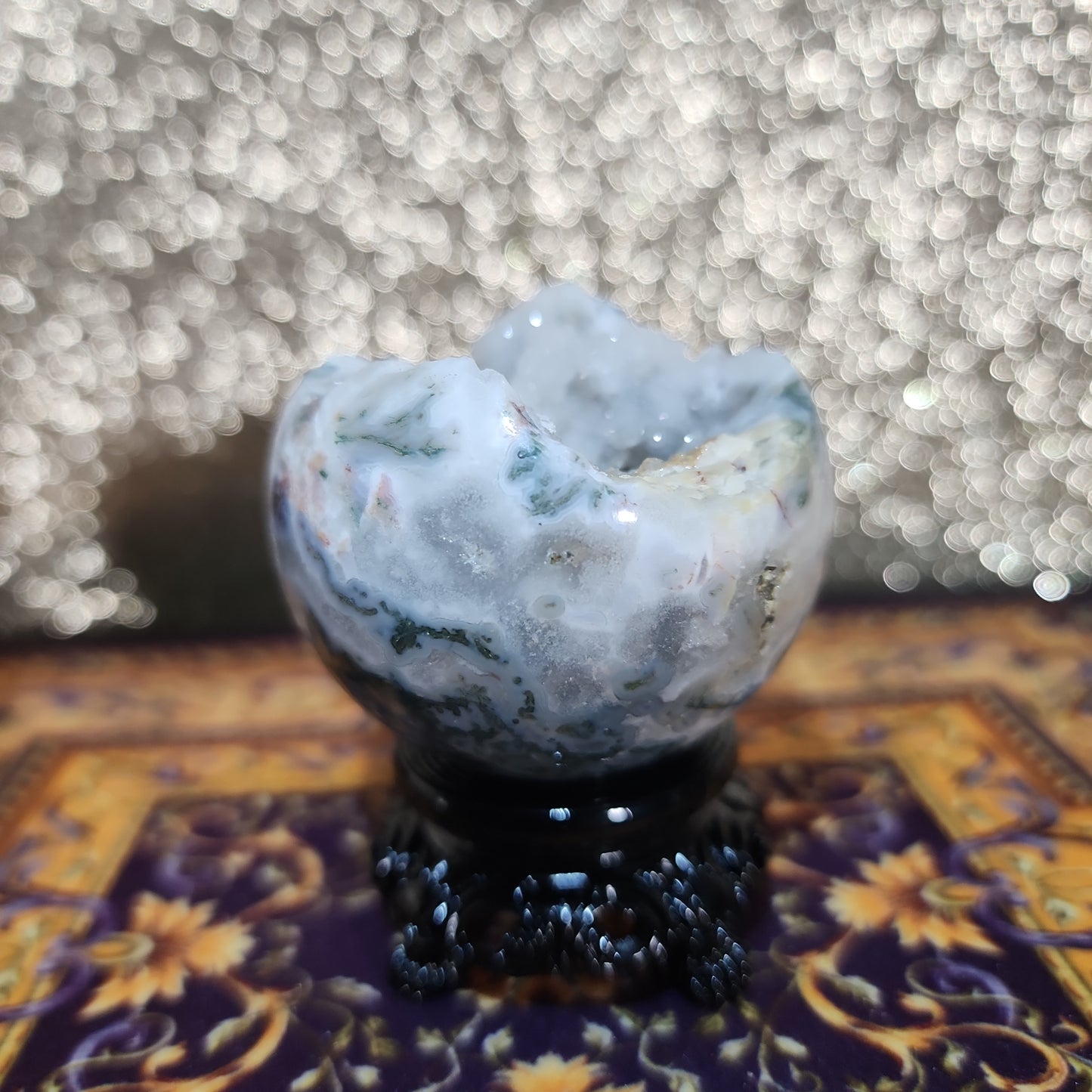 Druzy Moss Agate Sphere