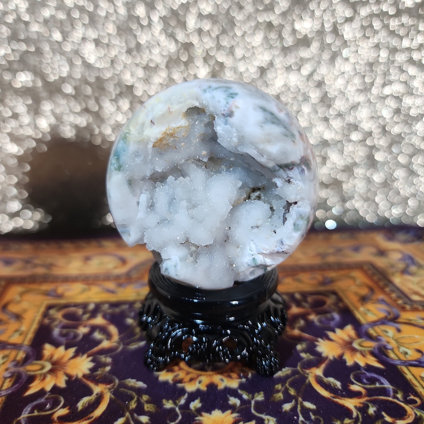 Druzy Moss Agate Sphere