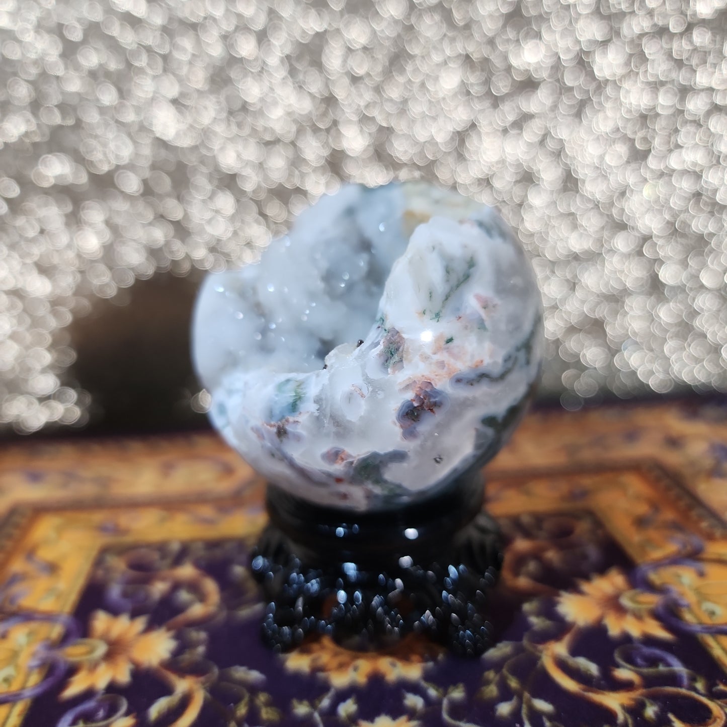 Druzy Moss Agate Sphere