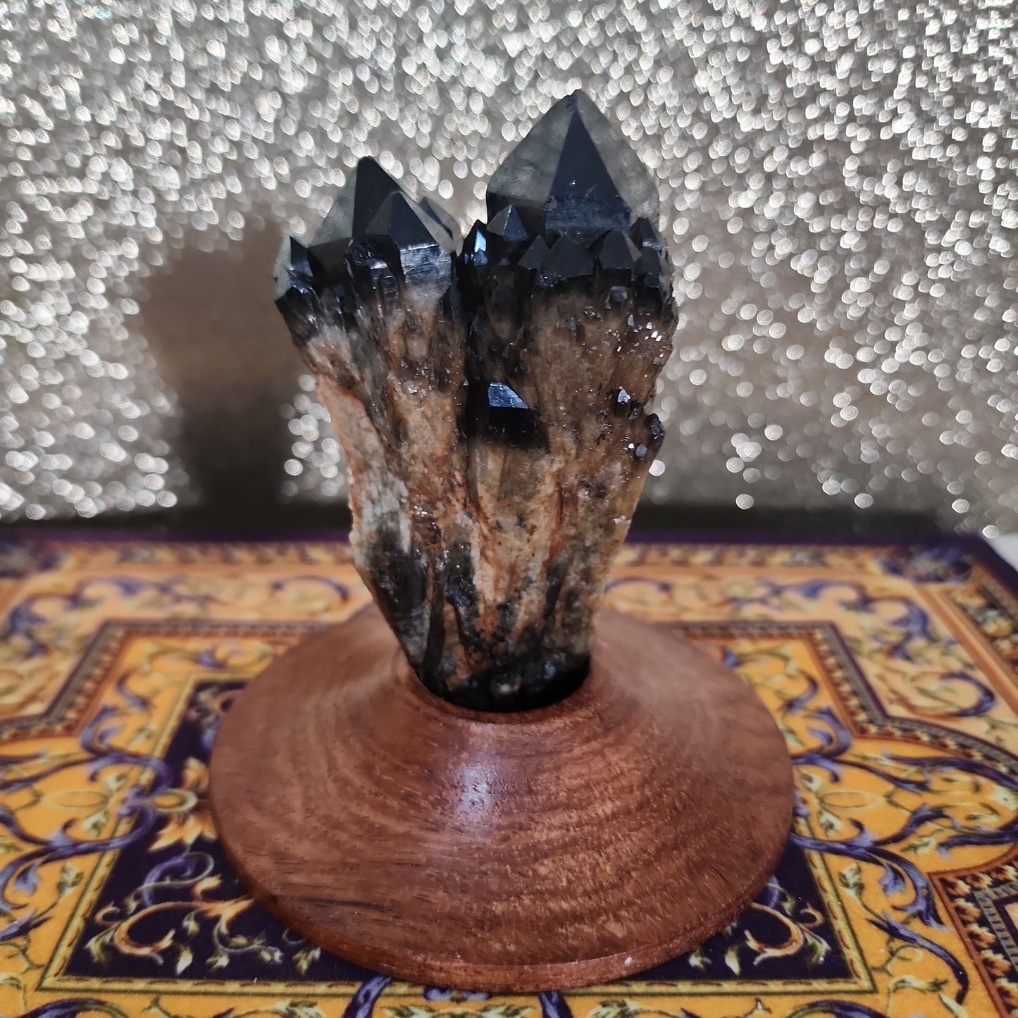 Smoky Quartz Specimen with Stand