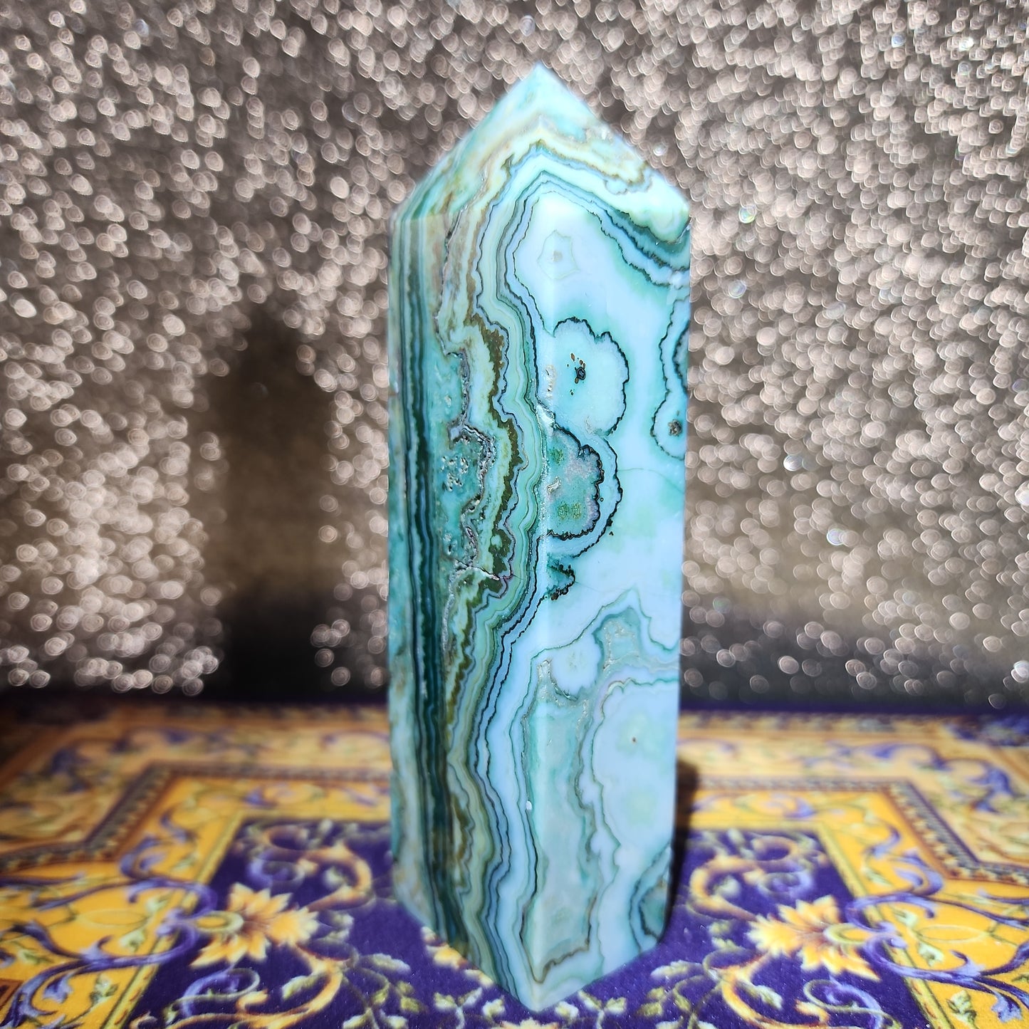 Green Banded Agate Tower