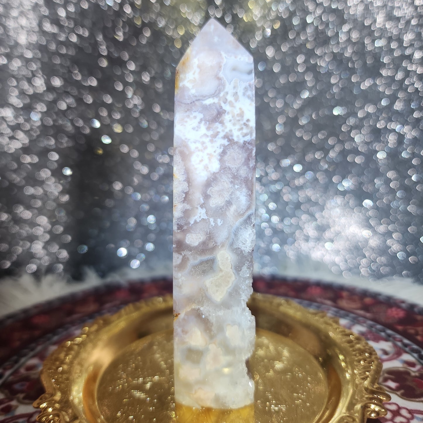 Druzy Flower Agate Tower