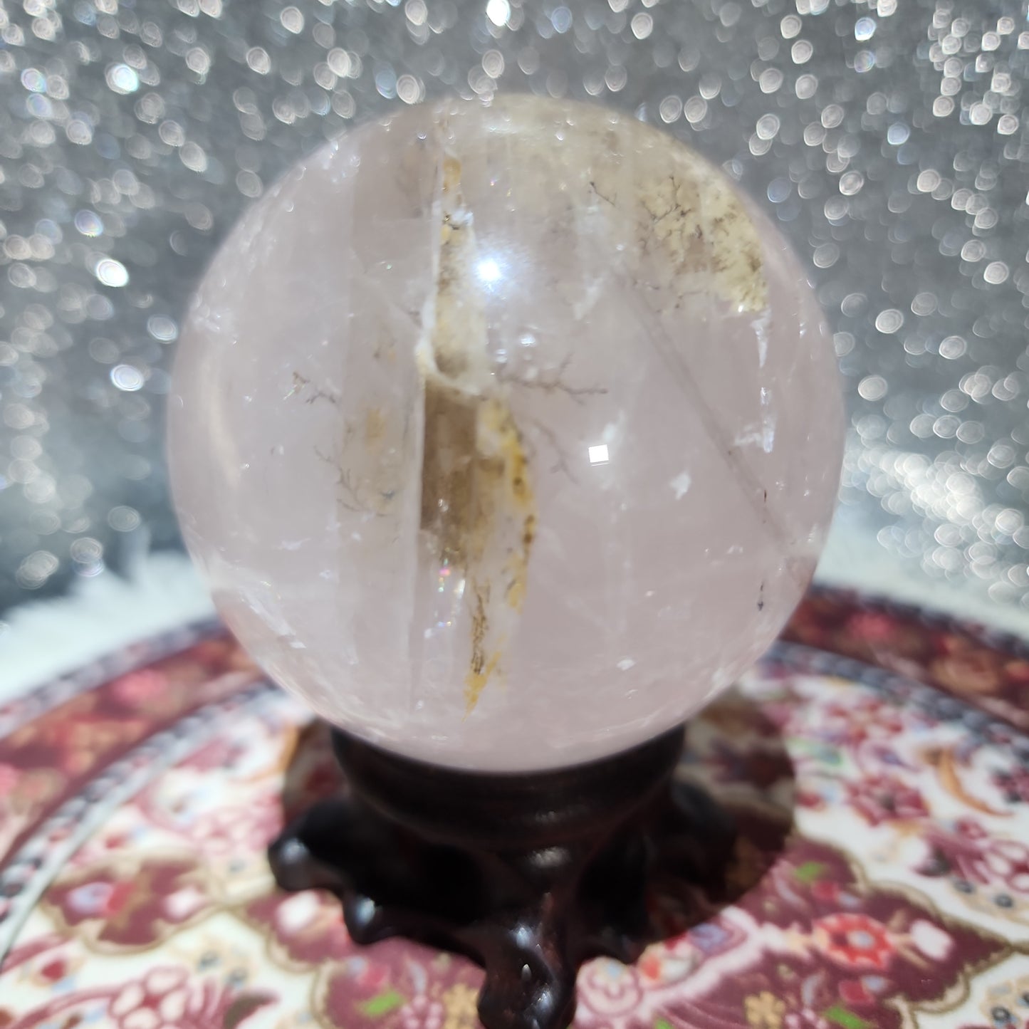 Rose Quartz Dendritic Sphere