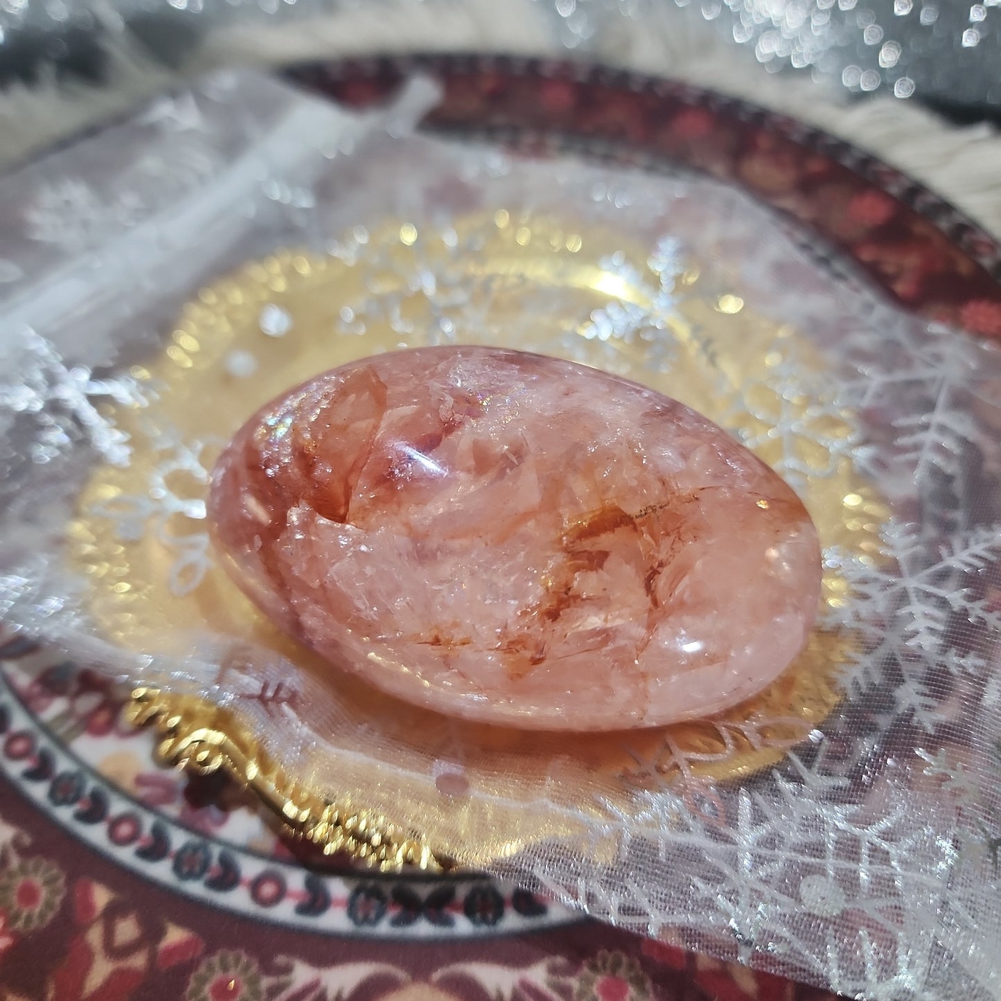Fire Quartz Palmstone