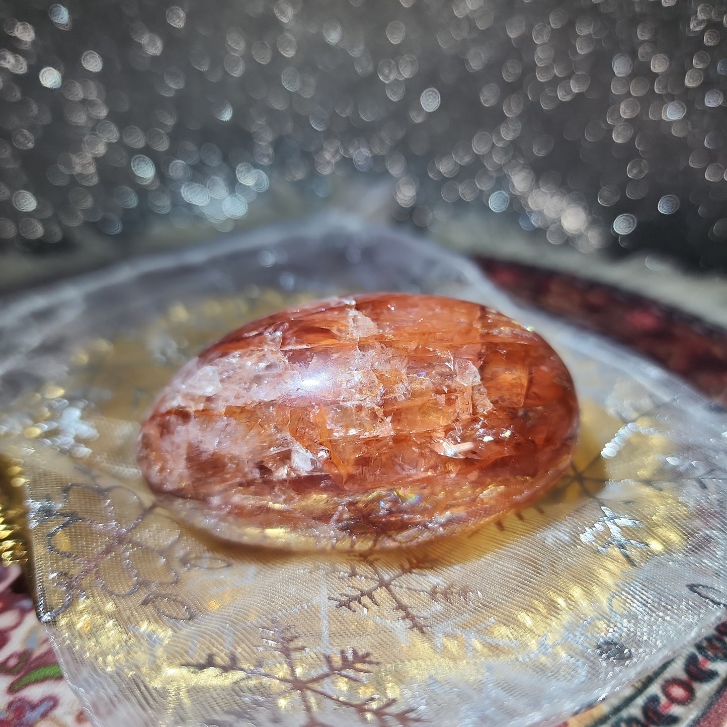 Fire Quartz Palmstone