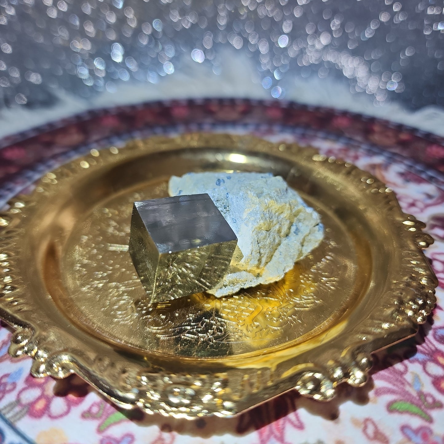 Pyrite Cube in Boleite