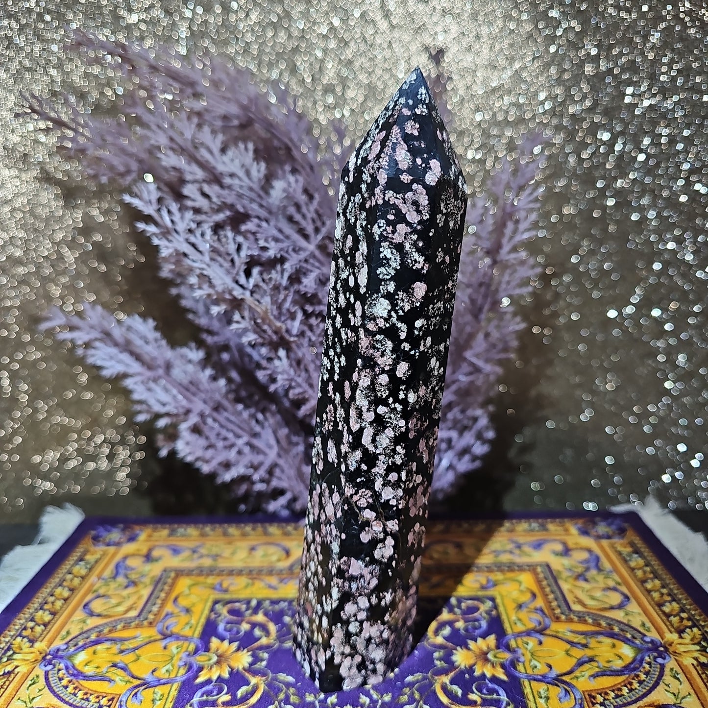 Pink Snowflake Obsidian Tower