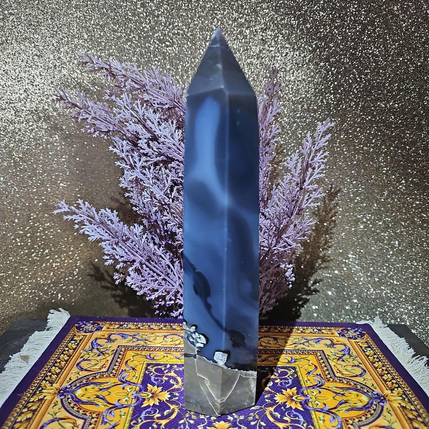 7.5in Volcanic Agate Tower