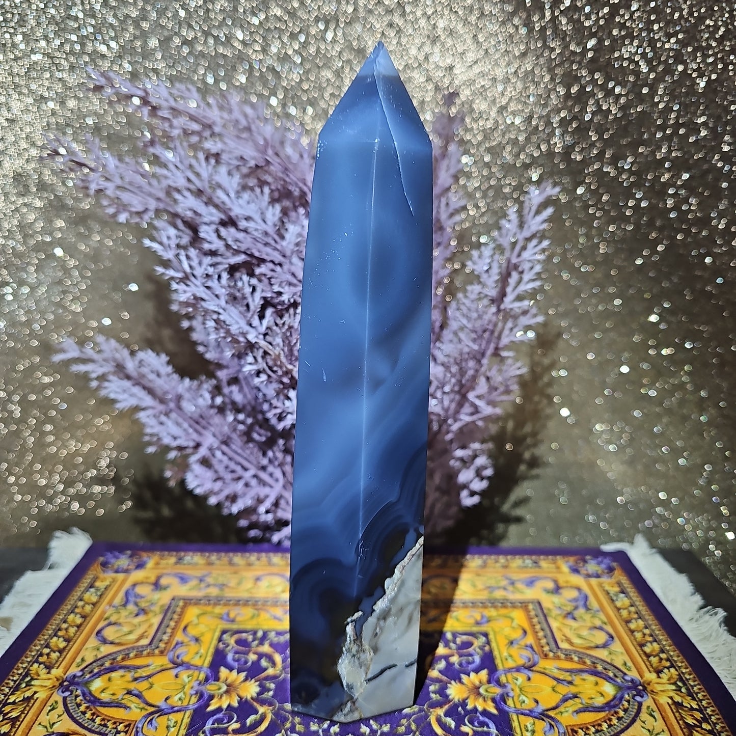 7.5in Volcanic Agate Tower