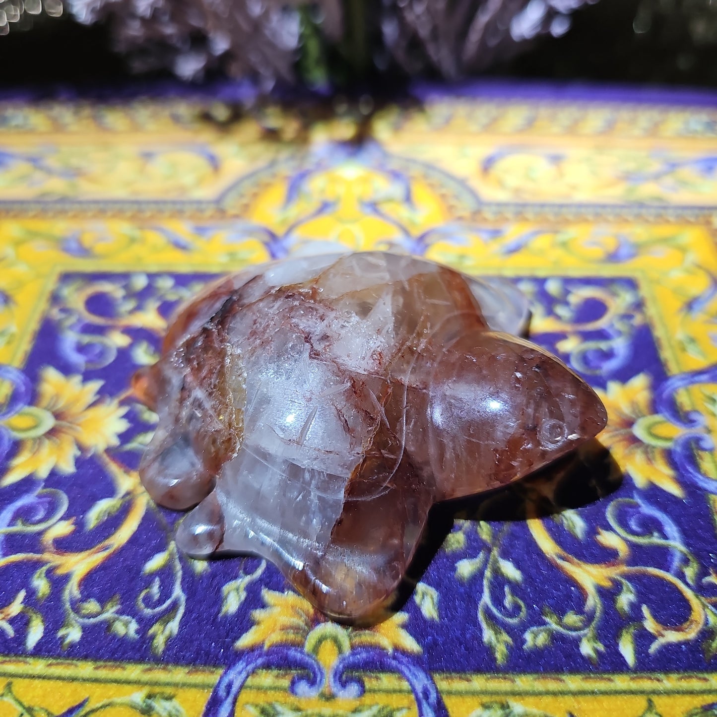 Fire Quartz Seaturtle Carving