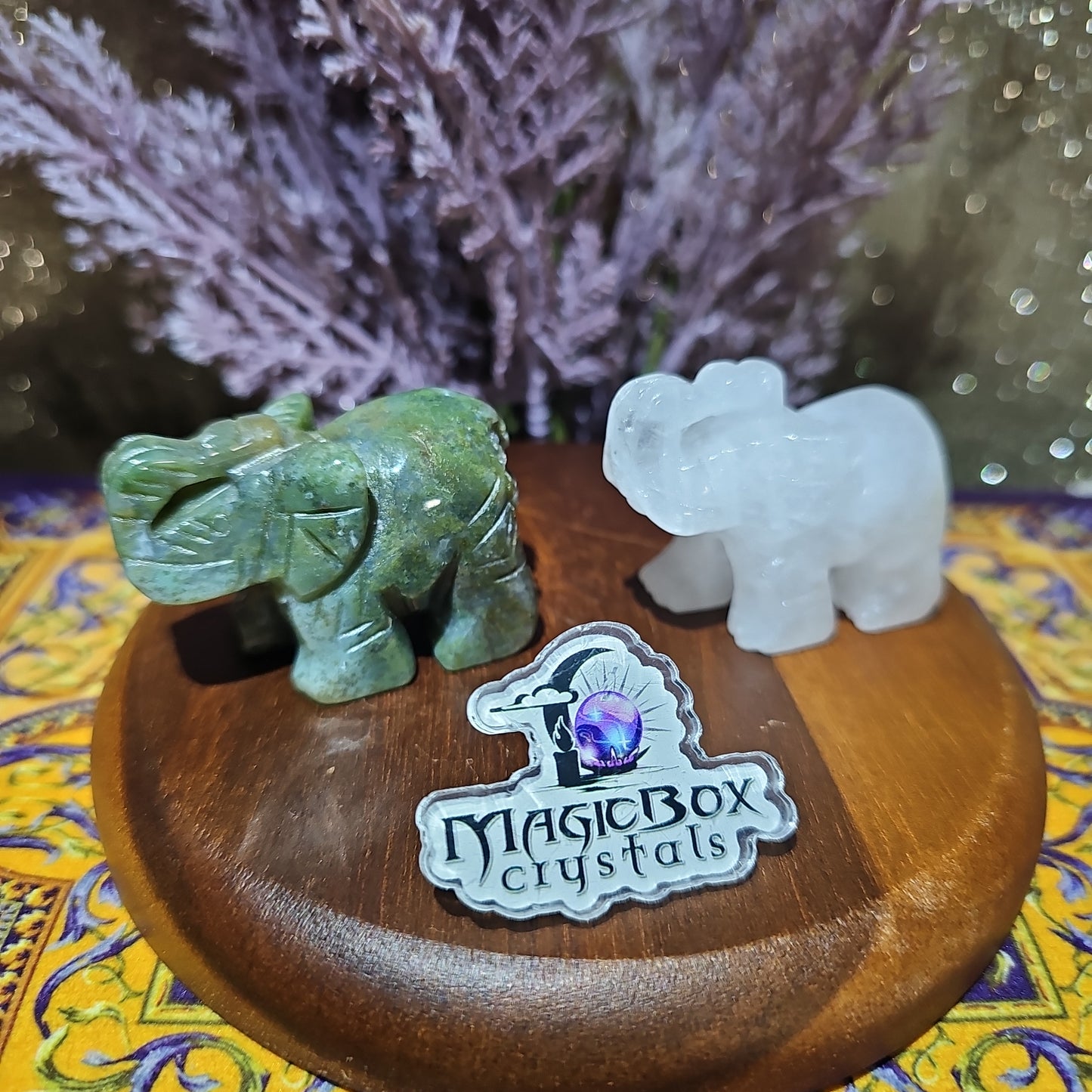 Adorable Crystal Elephant Carving
