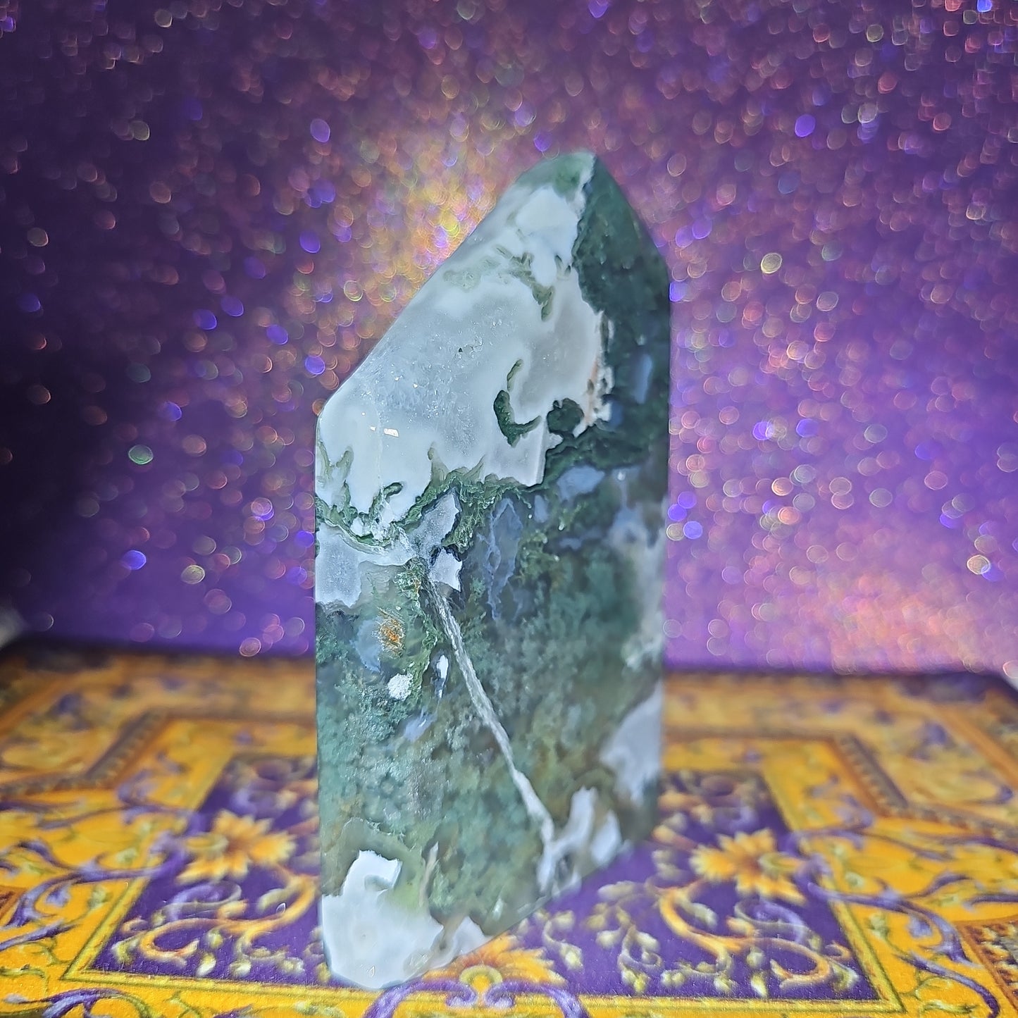 Moss Agate Slab Tower