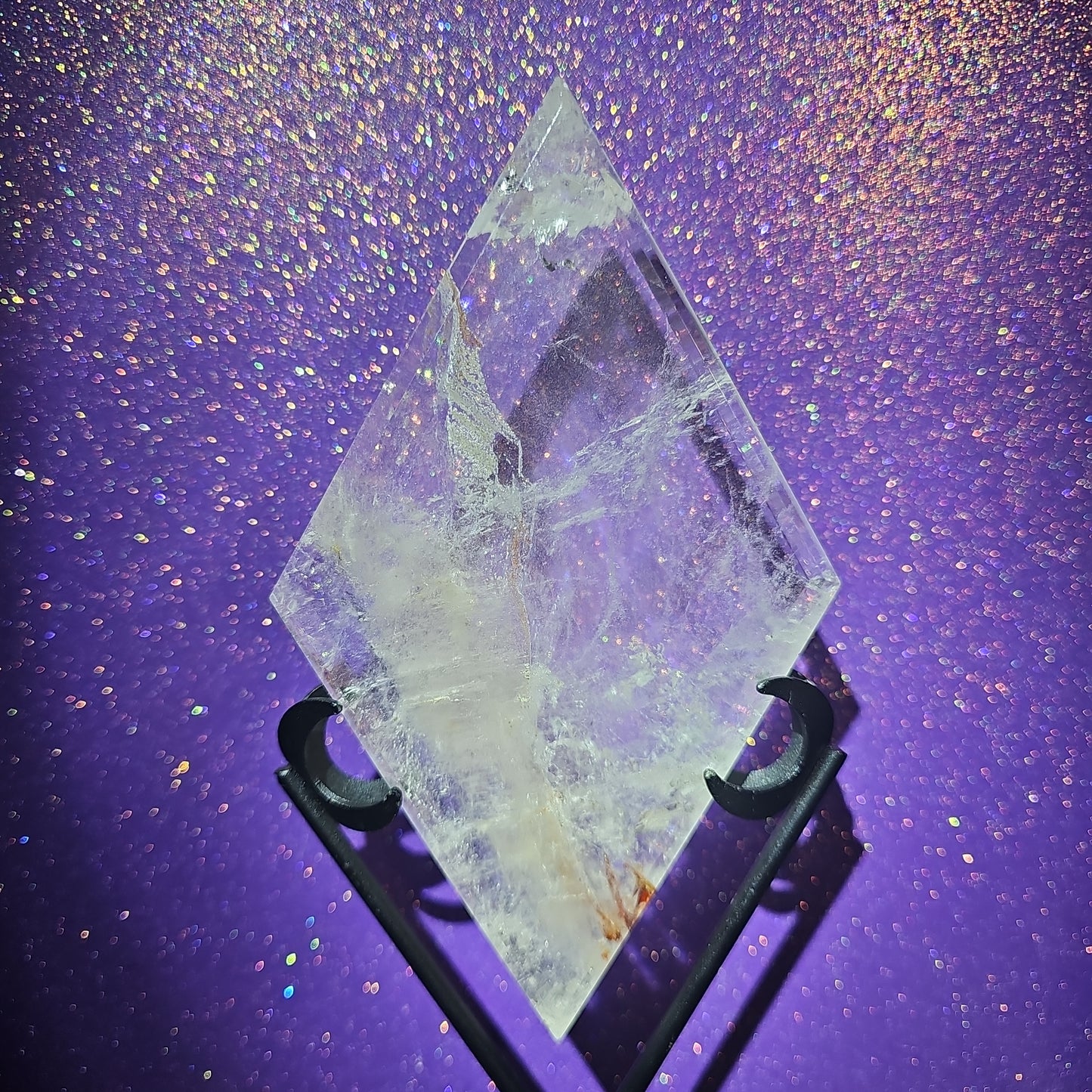 Clear Quartz Diamond Shape with Stand