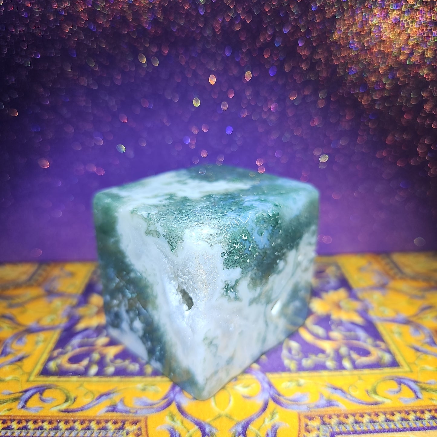 Moss Agate Cube
