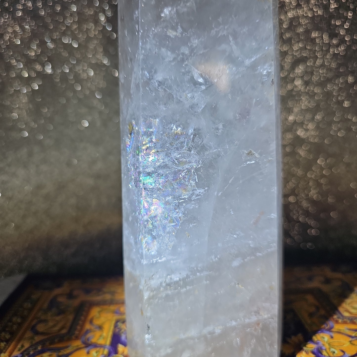 10.5in 3.3lbs Clear Quartz Tower
