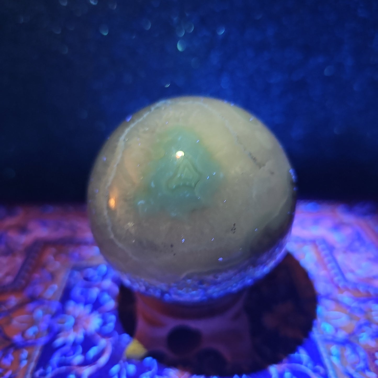 Volcanic Agate Sphere with Blue Lace Agate