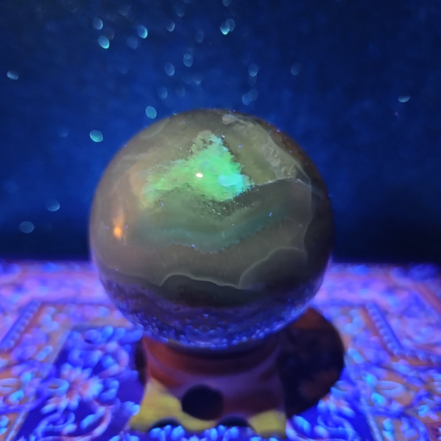 Volcanic Agate Sphere with Blue Lace Agate