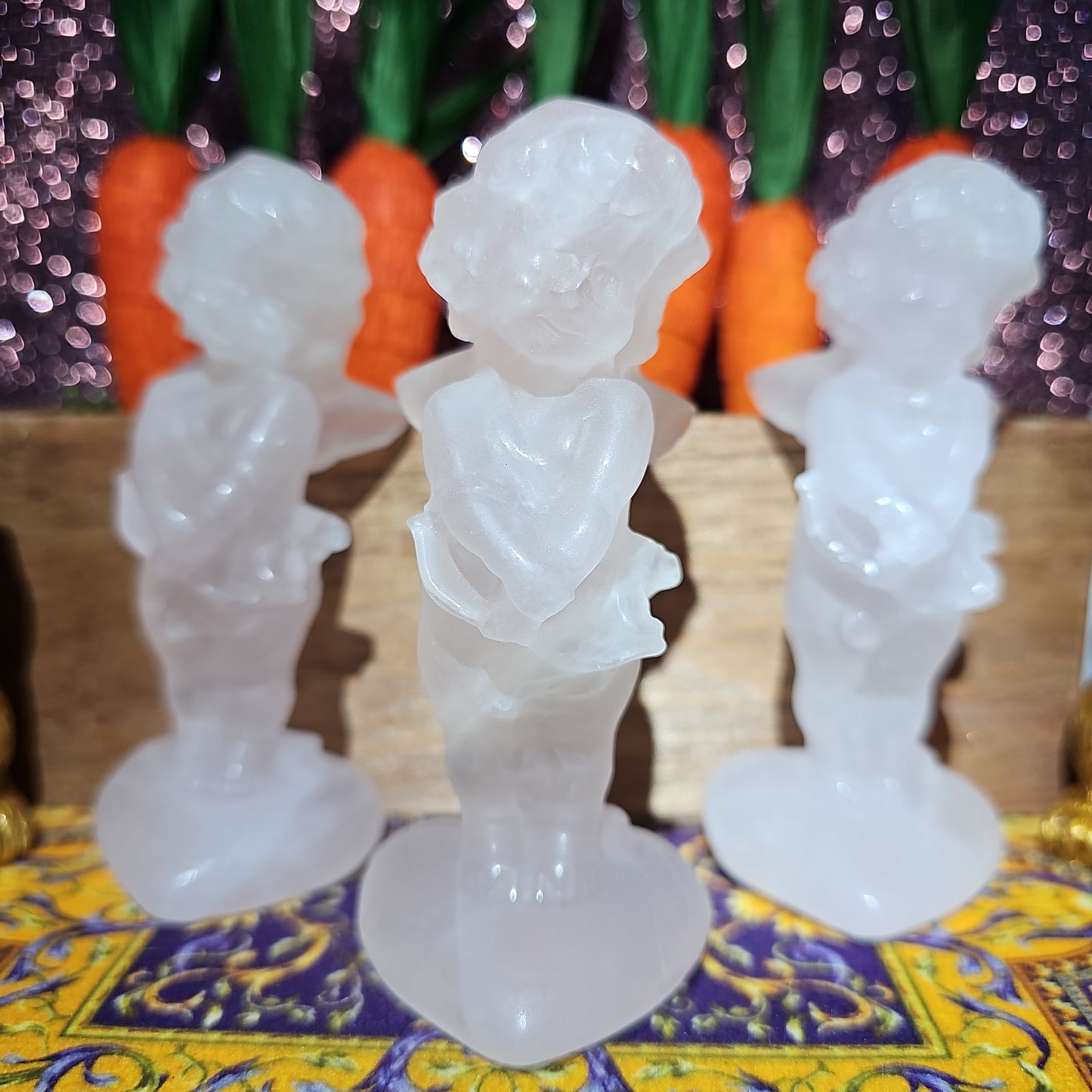 Rose Quartz Cherub/Cupid Carving
