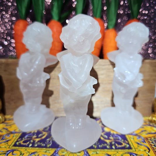Rose Quartz Cherub/Cupid Carving