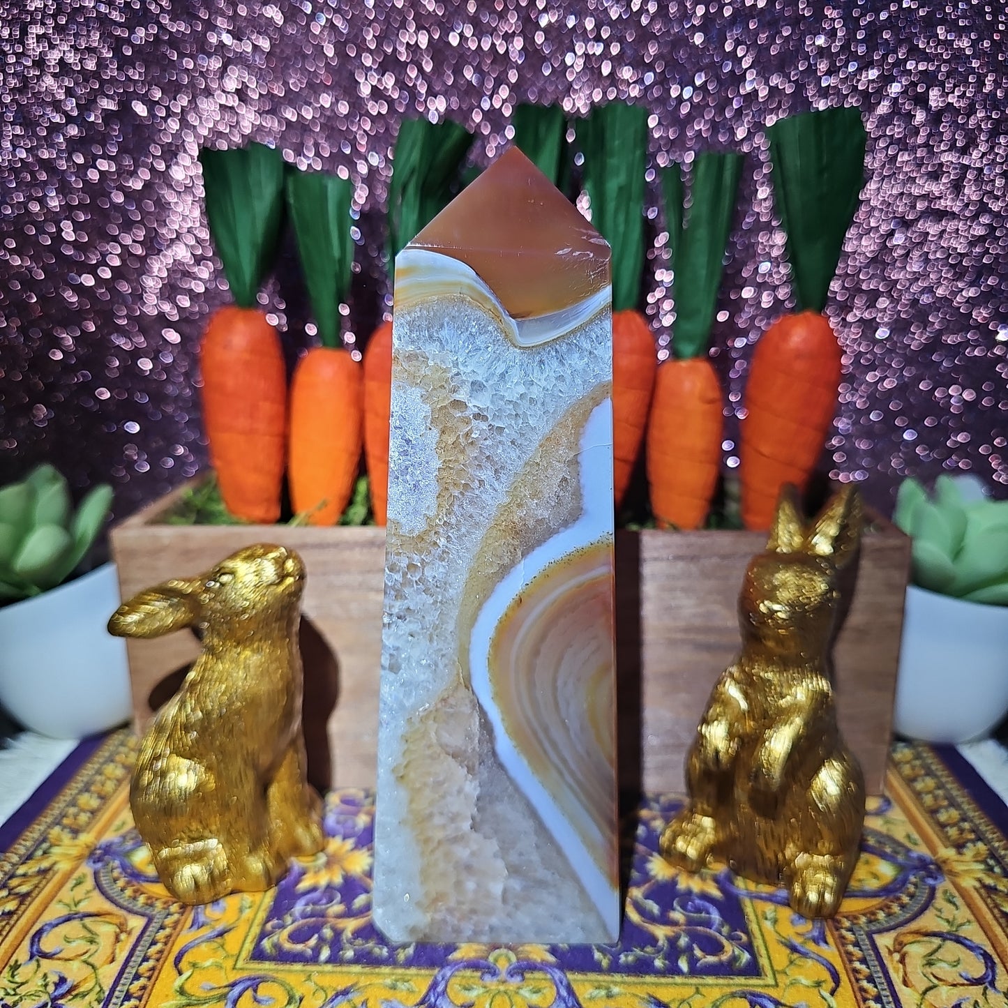 Carnelian Agate Amethyst Tower