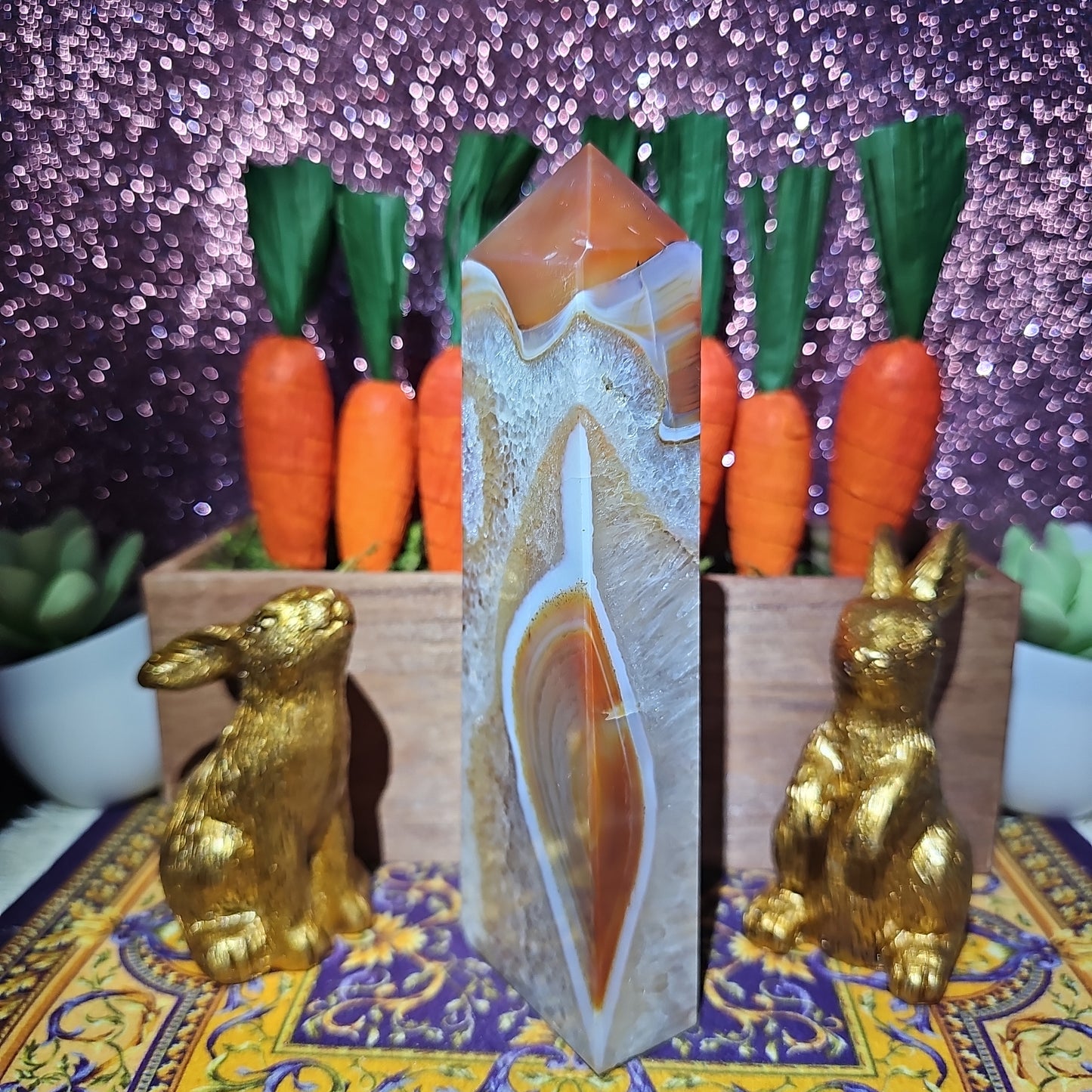 Carnelian Agate Amethyst Tower