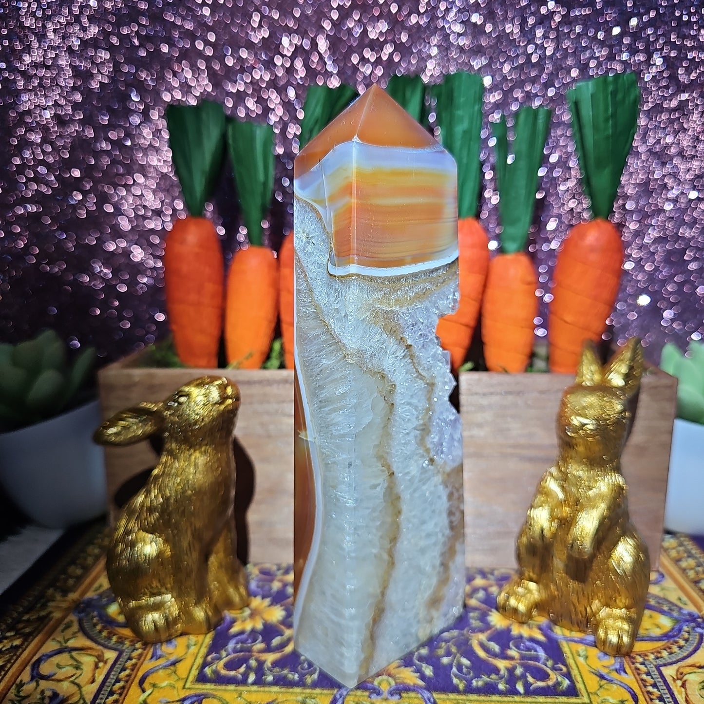 Carnelian Agate Amethyst Tower