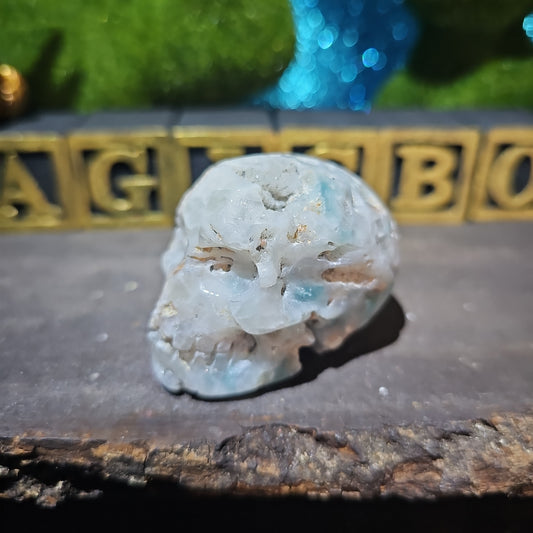 Caribbean Calcite with Flourite Skull